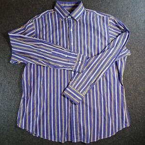 Polo Ralph Lauren Button Down Shirt Mens XL Blue Yellow Regent Classic Fit